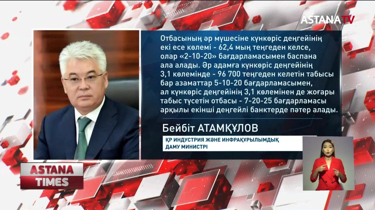5-10-20 тұрғын үй бағдарламасына өтініш беретін азаматтар табысына қарай іріктеледі