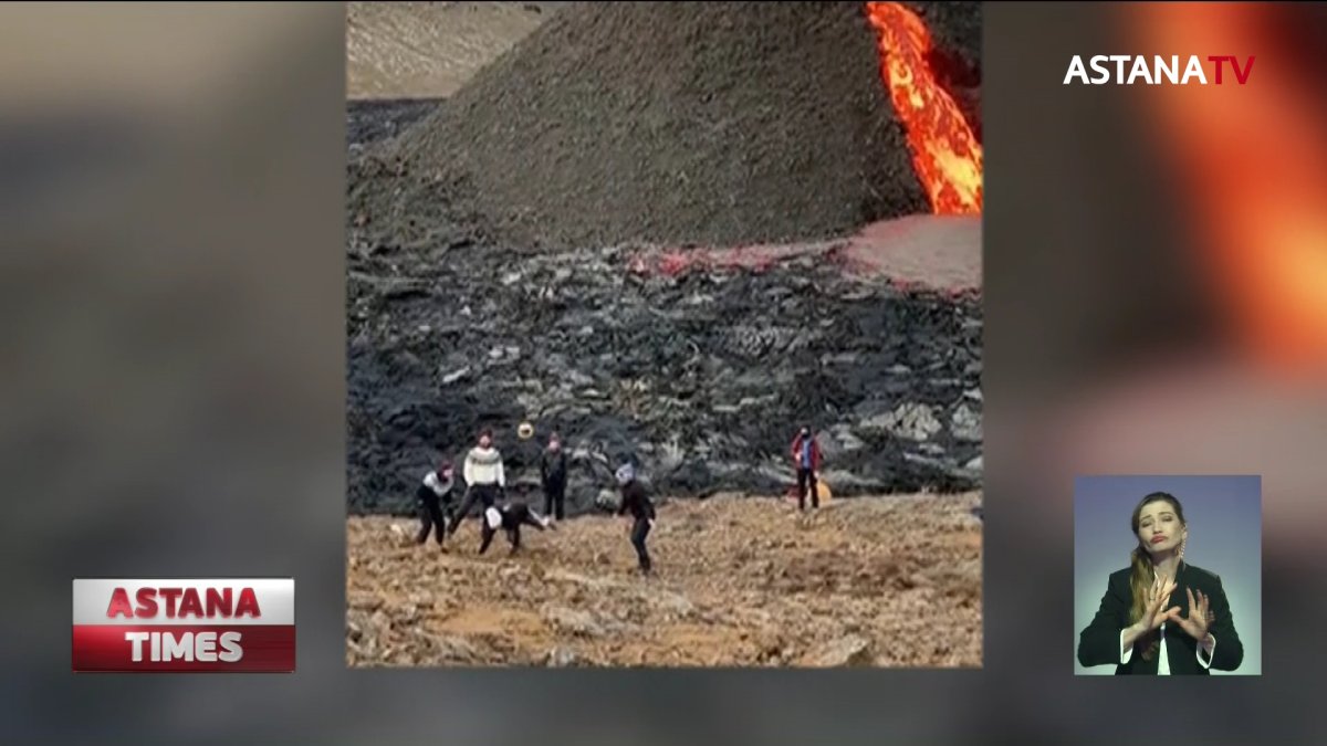 В Исландии у извергающегося вулкана играют и жарят хот-доги