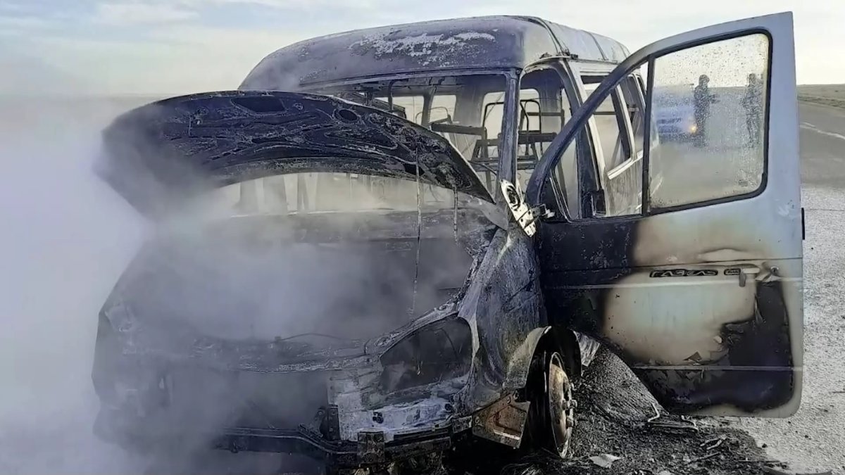 Қостанай облысында балалар мінген автобус өртеніп кетті