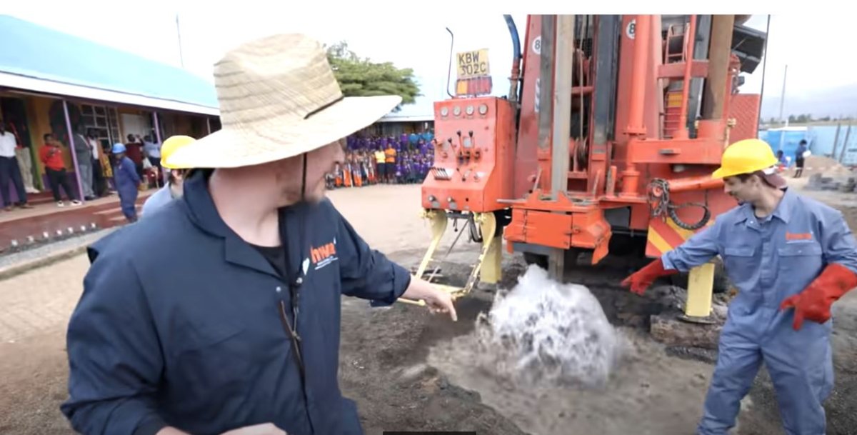 Блогер-милионник MrBeast построил 100 колодцев с чистой водой в Африке