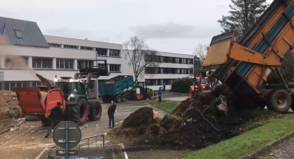 Фермеры вываливают навоз у административных зданий: французы протестуют против импорта