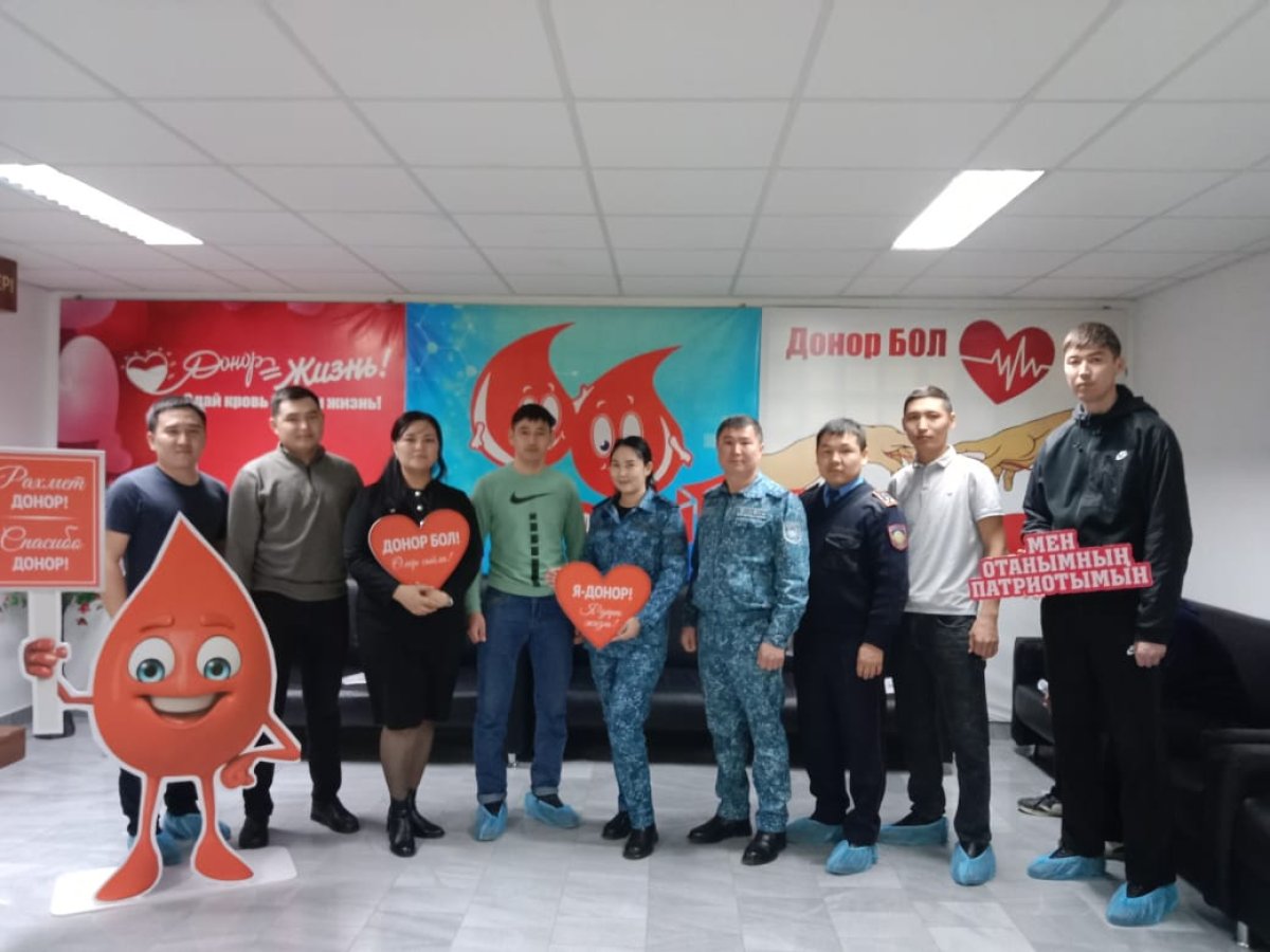 «Алғыс айту» күніне орай қылмыстық атқару жүйесі мекемесінің қызметкерлері қан тапсырды
