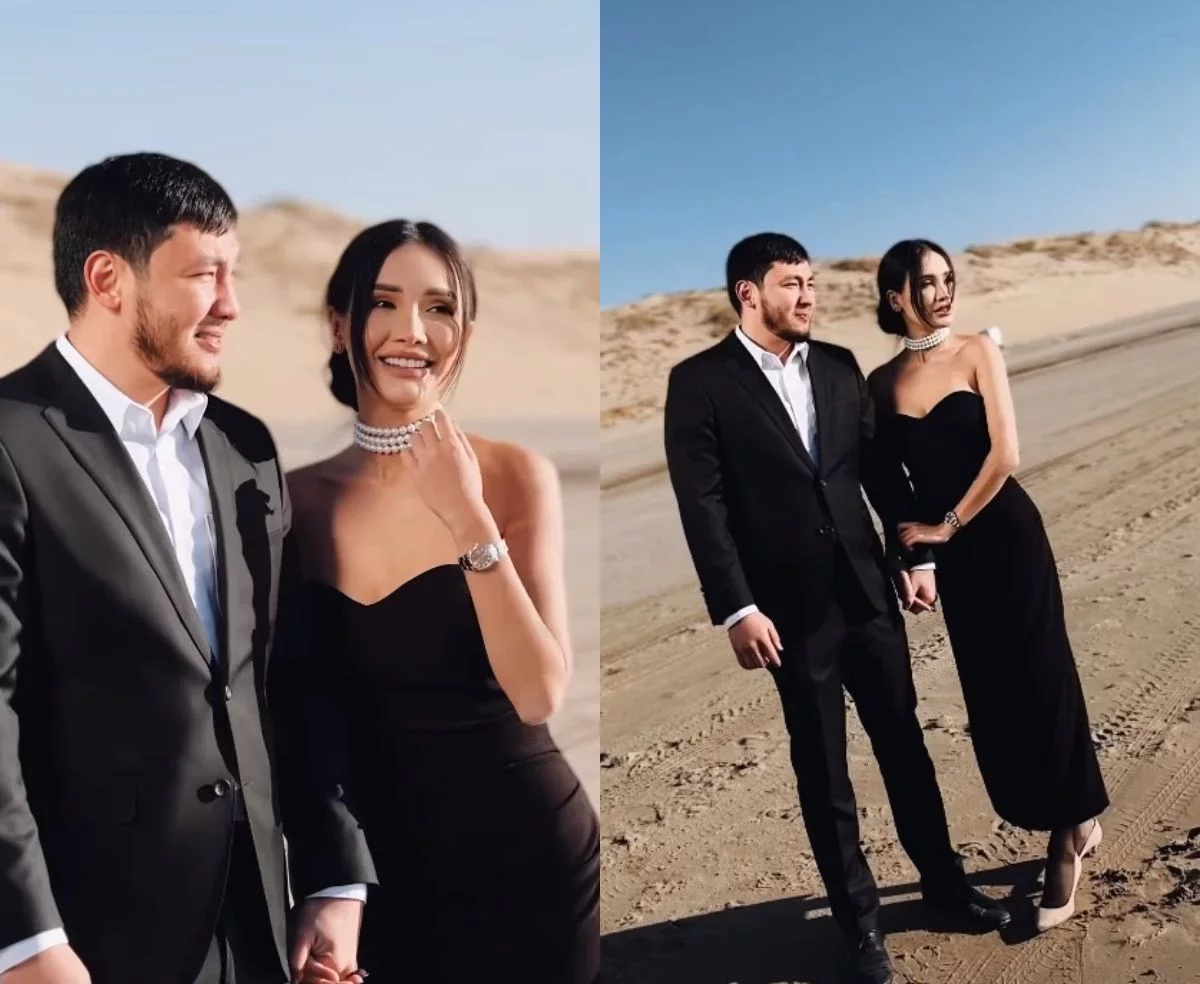 Айжан Байзақова күйеуін көрсетті