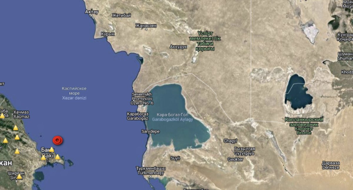 Землетрясение зафиксировано на Каспии