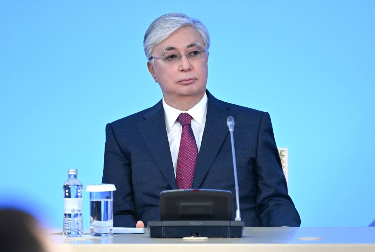 Касым-Жомарт Токаев выступает на Национальном курултае в Туркестане