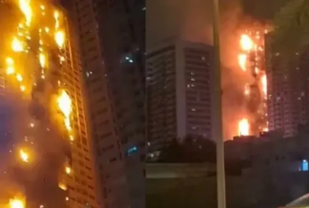 Біріккен Араб Әмірліктерінің Аджман қаласында зәулім ғимарат өртенді