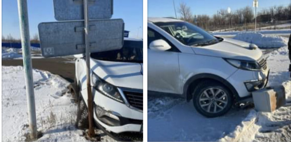 Курсант разбил авто во время сдачи практического экзамена на права в Уральске