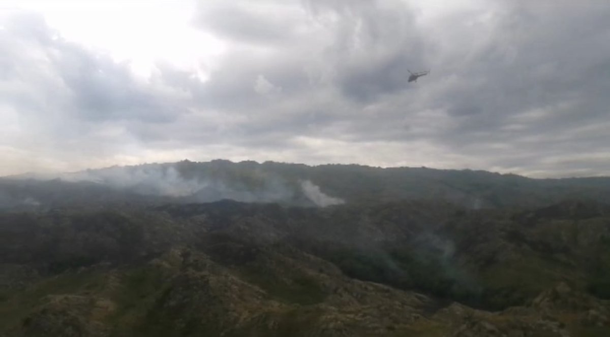 Для тушения пожара в горах ВКО задействовали вертолет