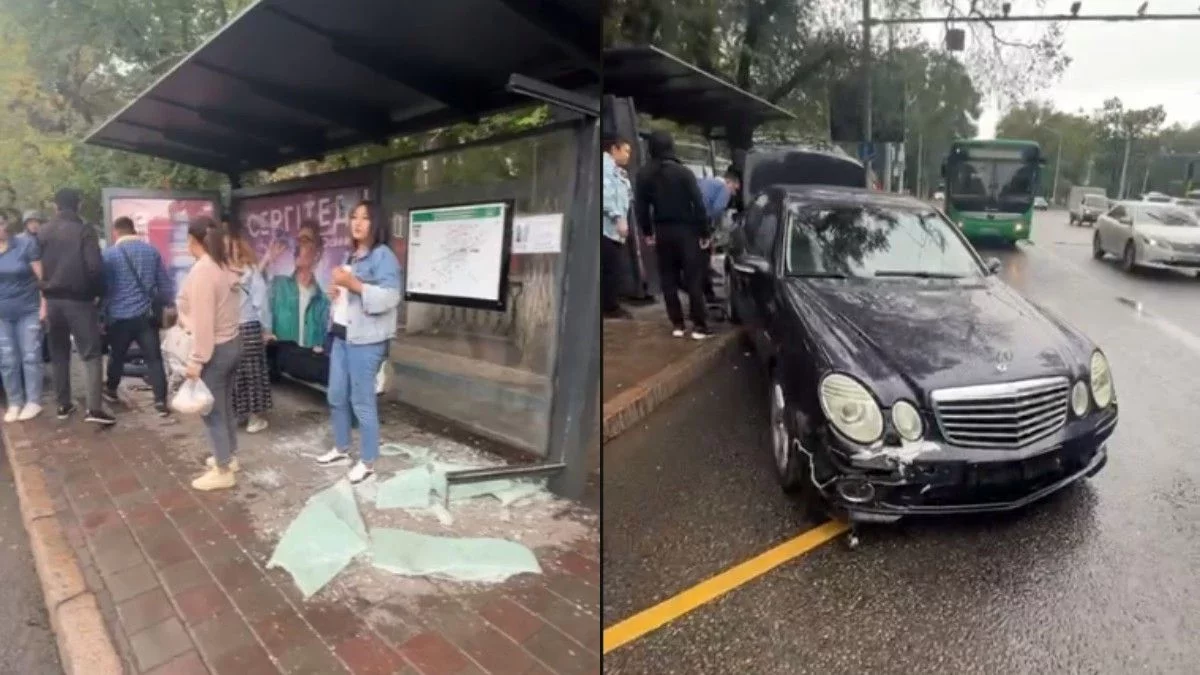 Алматыда көлік аялдамаға соғылып, жеті адам жарақат алды