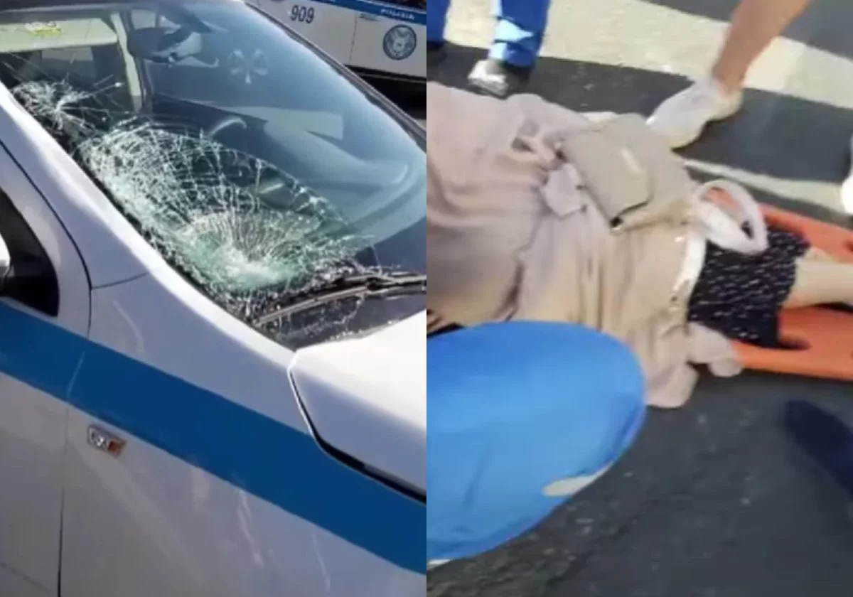 Шымкентте полиция басқармасының патрульдік көлігі екі жаяу жүргіншіні қағып кетті