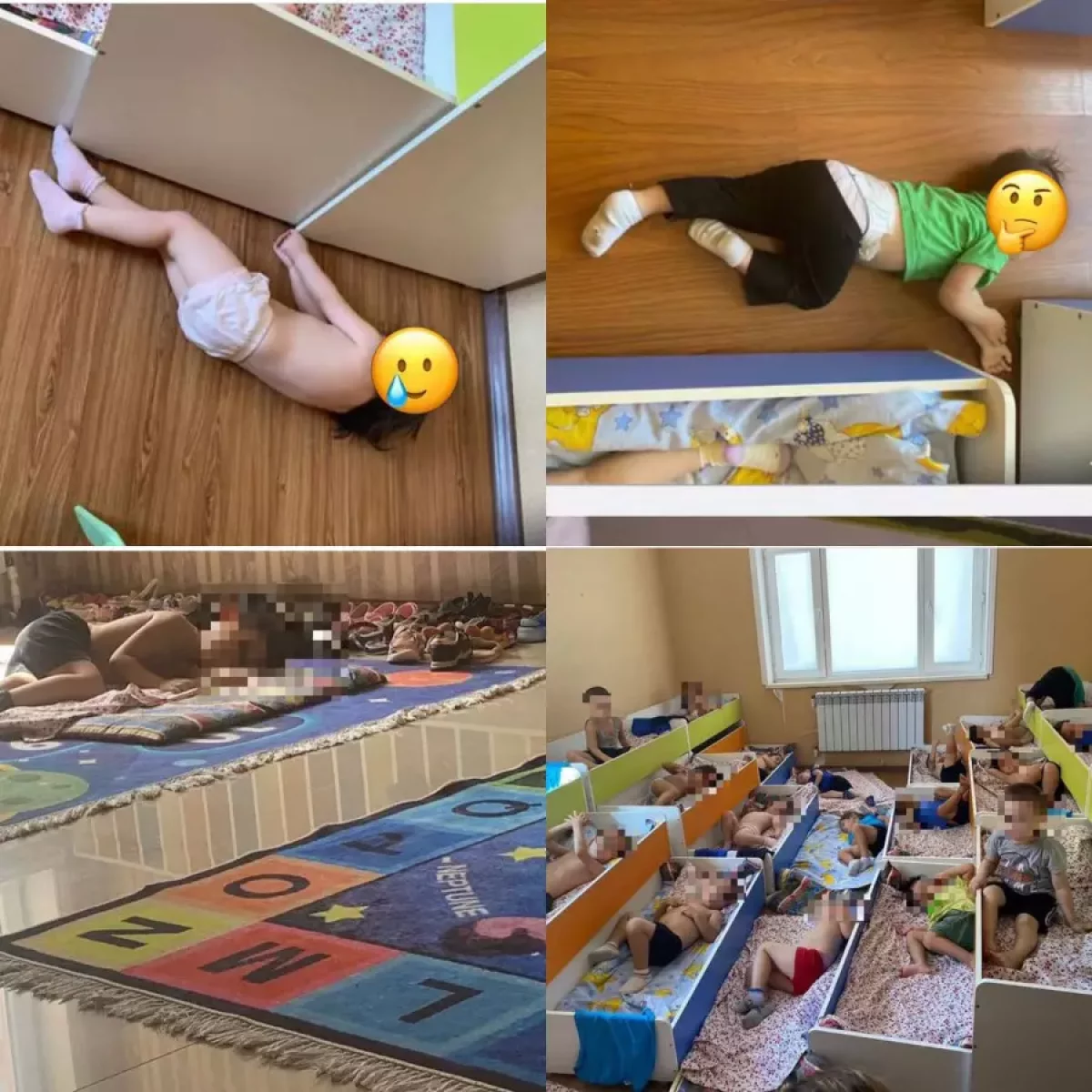 "Тексеріс керек": Ақтаудағы балабақшада балалар еденде ұйықтаған