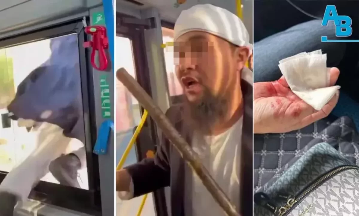 Ақтөбеде ер адам автобуста жолаушыны ұрып, терезеден қашып кеткен