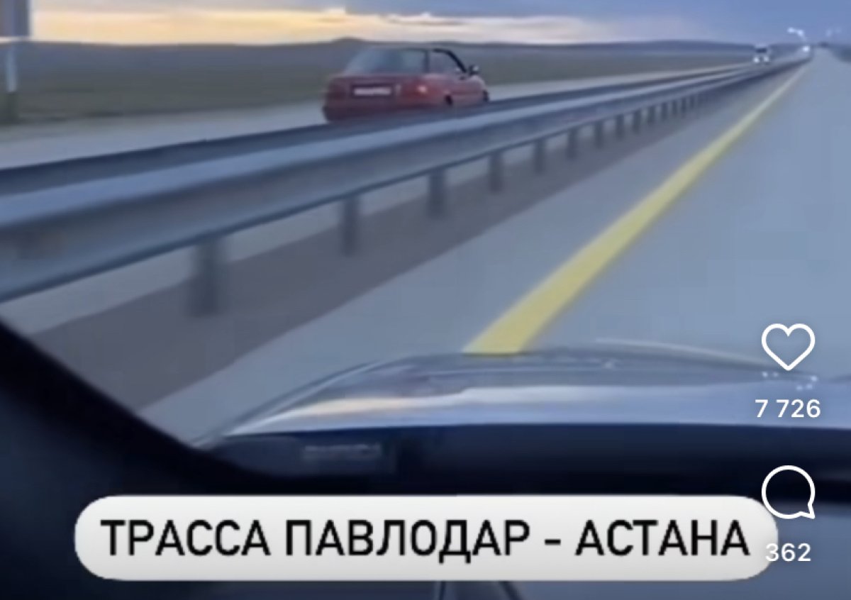 На «встречке» по автобану ехал водитель возле Ерейментау