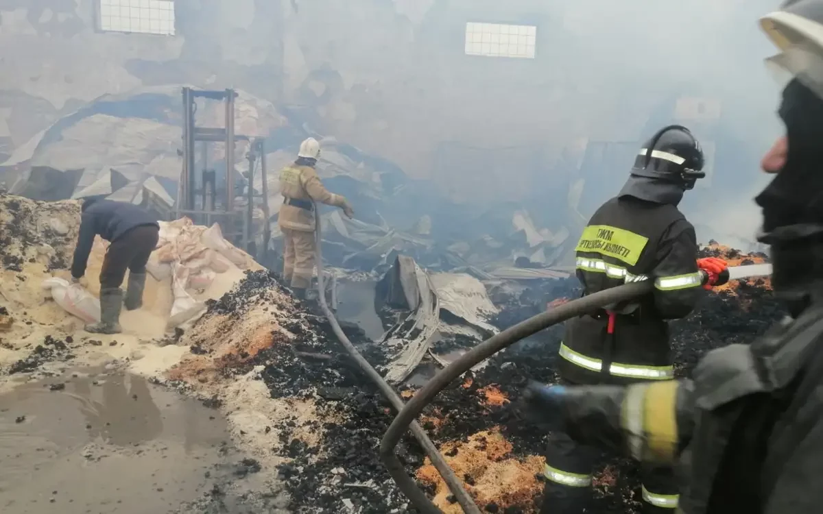 Қызылордада күріш зауытында шыққан өрттен 240 тонна өнімге зақым келді