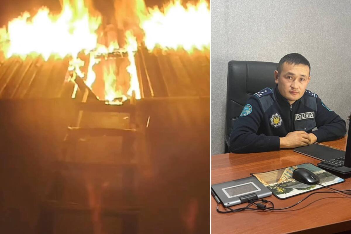 Абай облысында полицей бір отбасыны өрттен құтқарып қалды