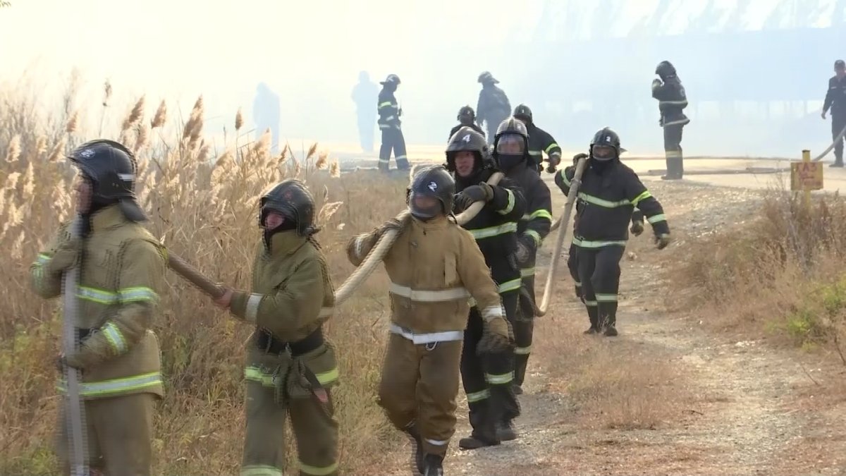 Ақтөбеде Сазды өзені бойындағы қамыс өртенді