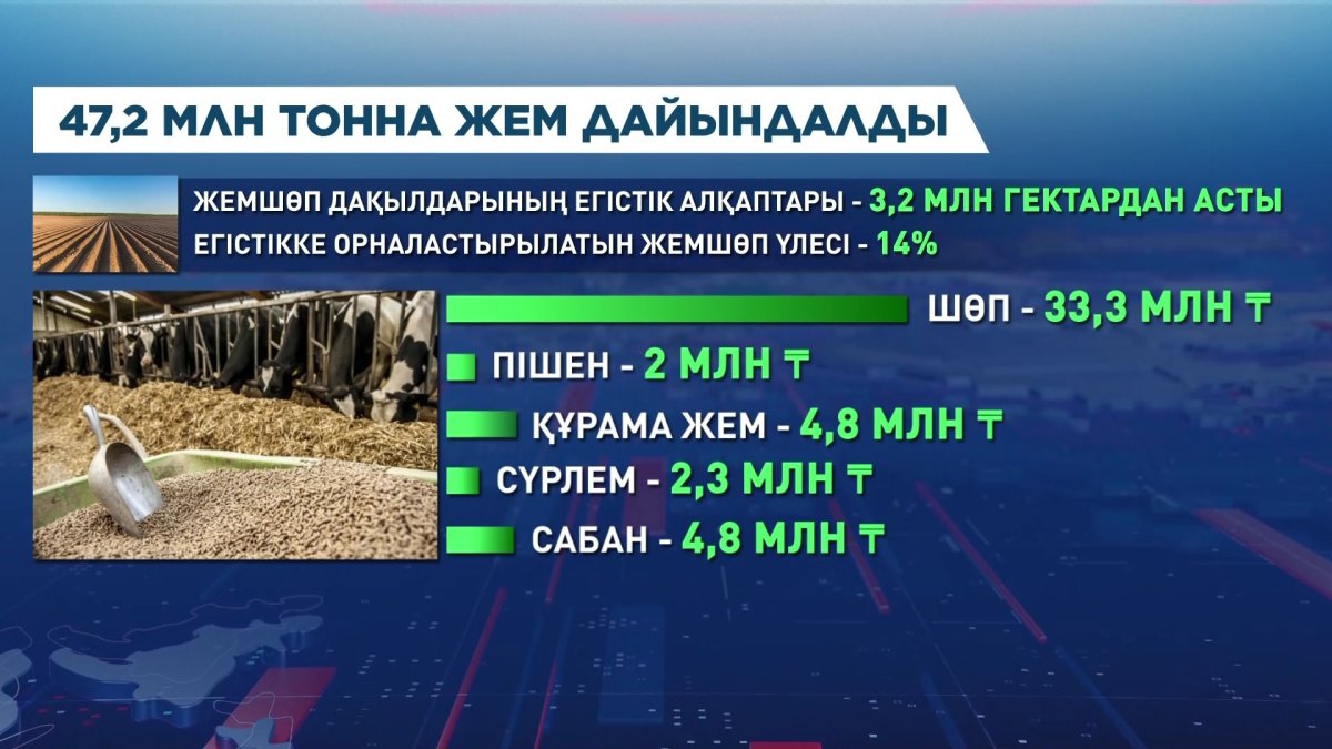 Қазақстанда 47,2 млн тонна жем дайындалды