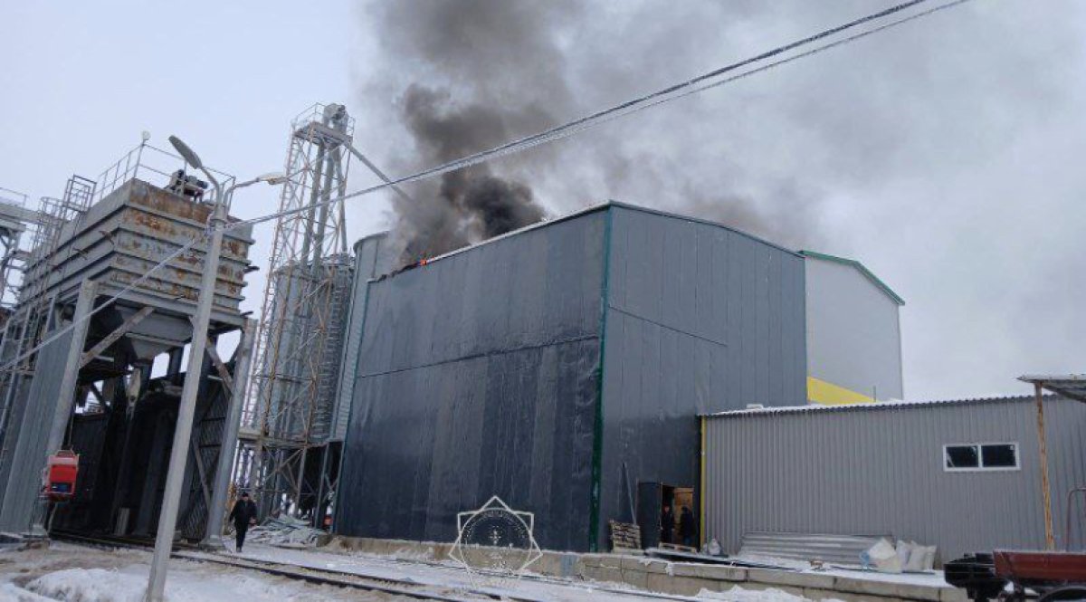 Элеватор горел в СКО