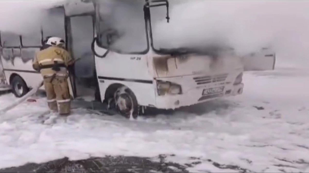 Жетісу облысында жолаушылар тасымалдайтын автобус өртенді