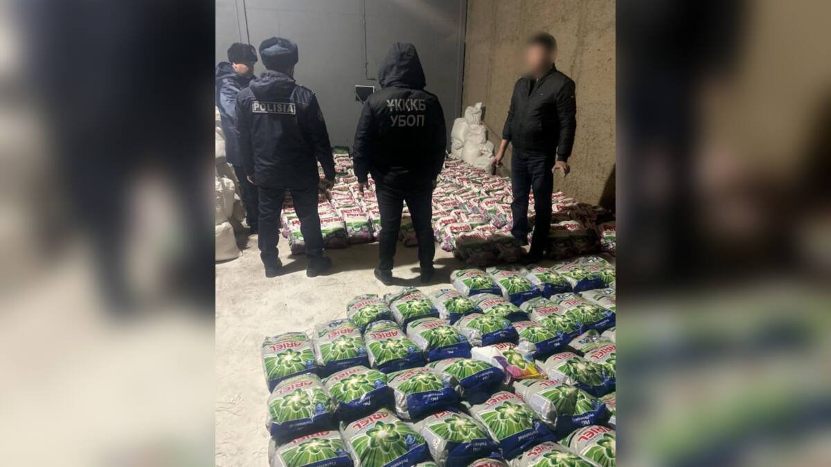 Подпольный цех по изготовлению стирального порошка нашли в Шымкенте