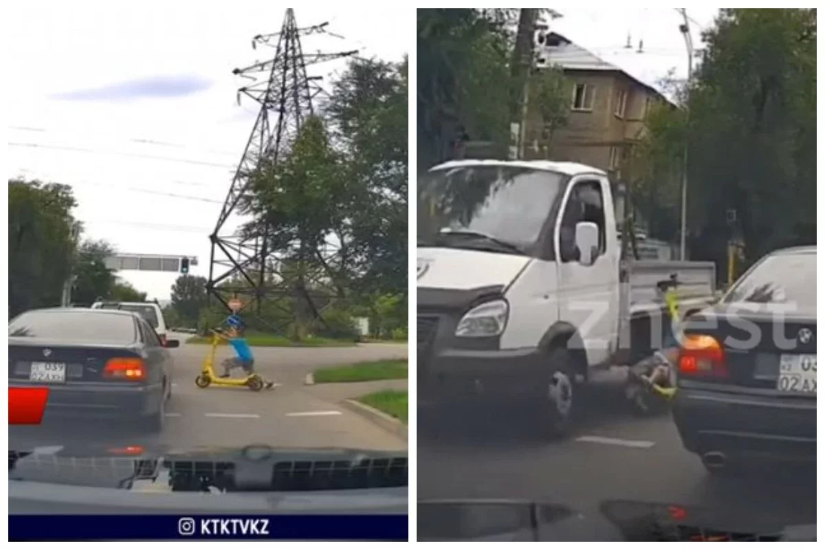 Алматыда самокат жетектеген 9 жасар баланы жүк көлігі қағып кетті