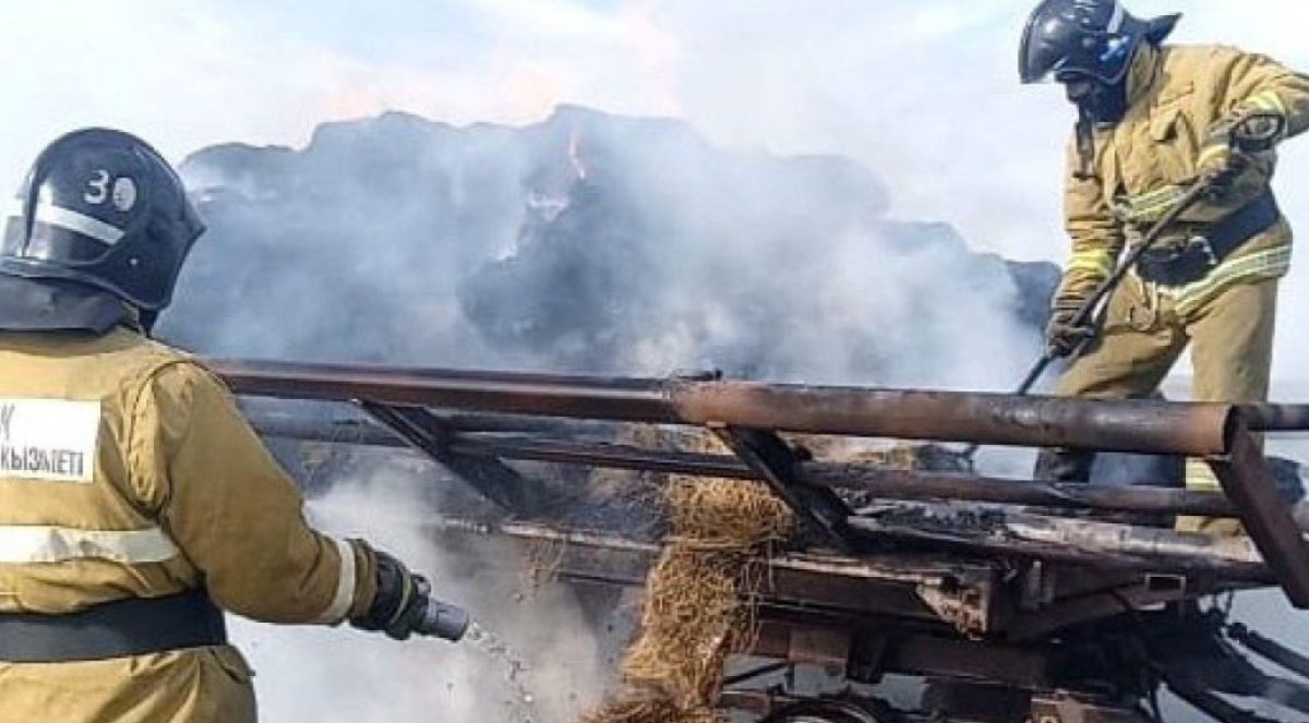 Ақмола облысында 10 тонна шөп өртеніп кетті