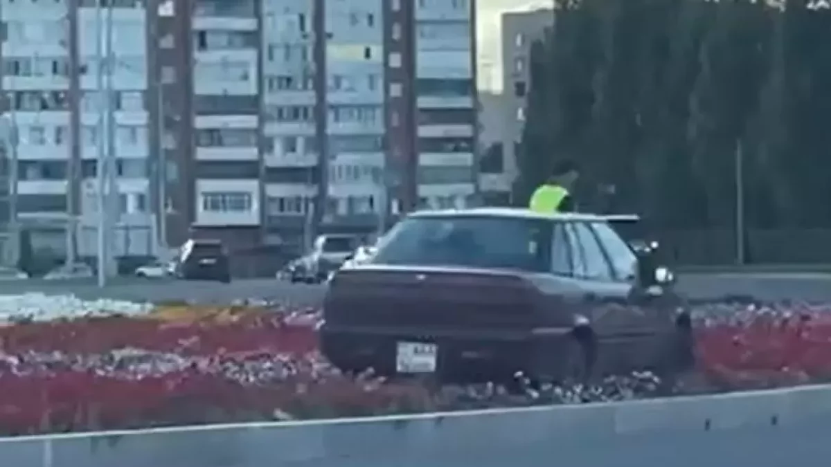 Пьяный устькаменогорец «припарковался» на клумбе
