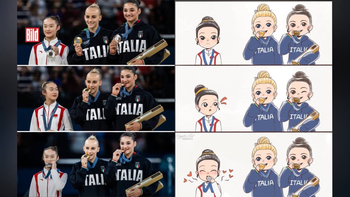 Олимпиада: не знавшая о традиции кусать медаль гимнастка стала звездой соцсетей