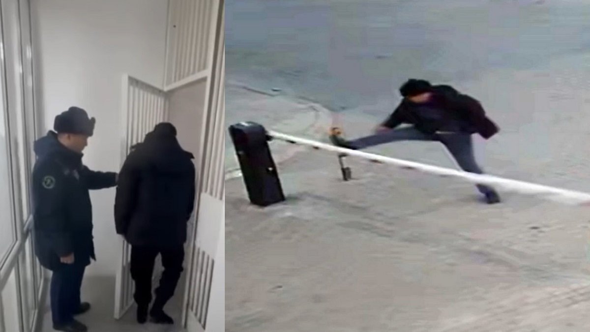 «Бой» со шлагбаумом: жителя Актау арестовали на пять суток