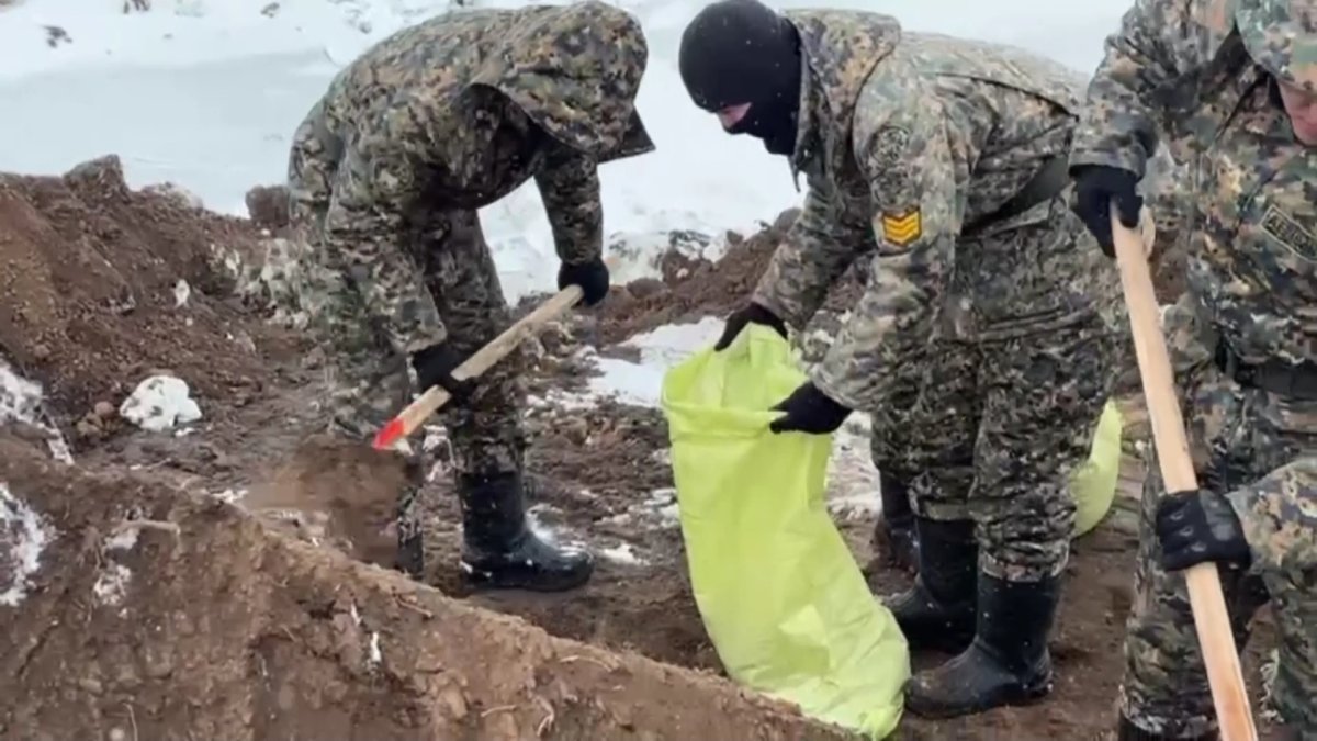 Ұлттық ұлан сарбаздары көктемгі су тасқынына қарсы жұмыстарға кірісті