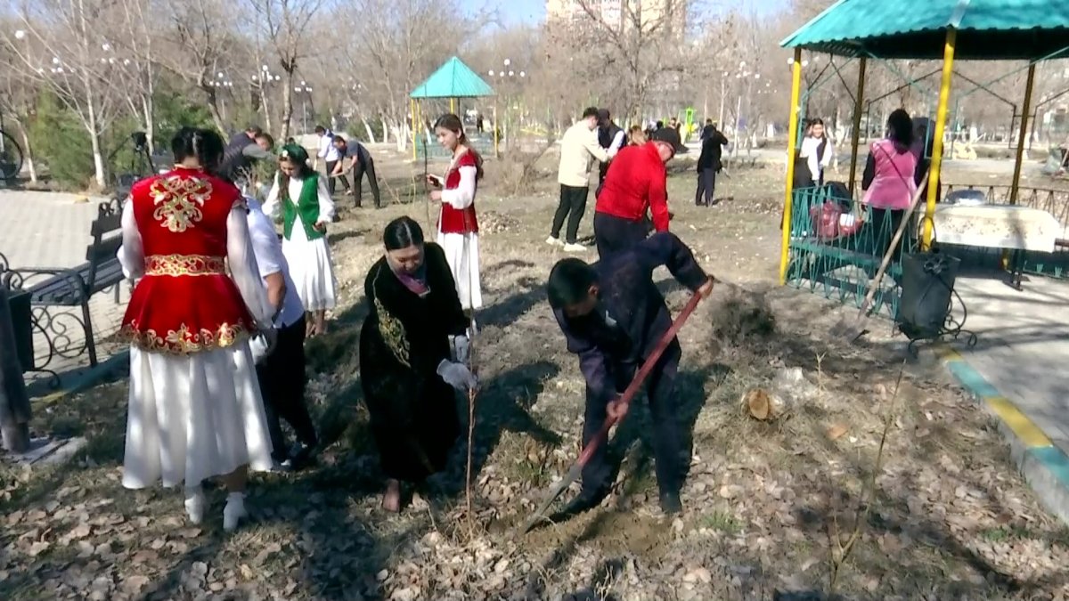 «Жаңару күніне» орай еліміздің оңтүстігінде 21 мың түп көшет егілді