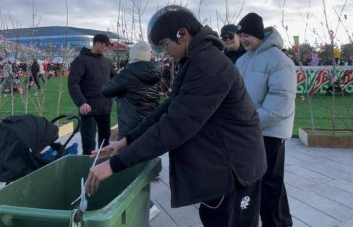 «Таза Қазақстан»: в Наурыз спортсмены вышли на уборку мест массовых гуляний