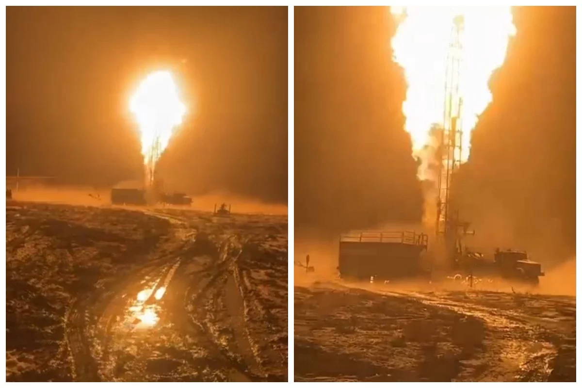 Атырау облысында мұнай ұңғымасы өртеніп жатыр