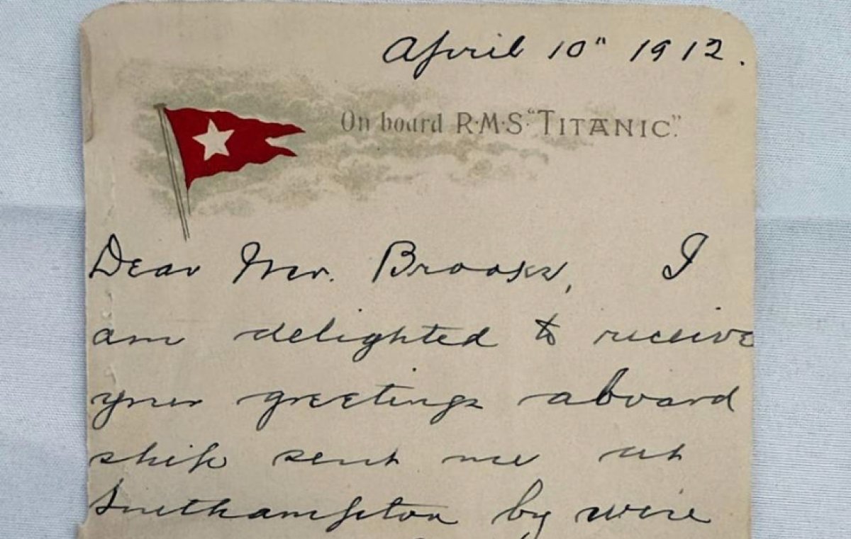 Письмо с «Титаника» продали на аукционе за 350 тысяч евро