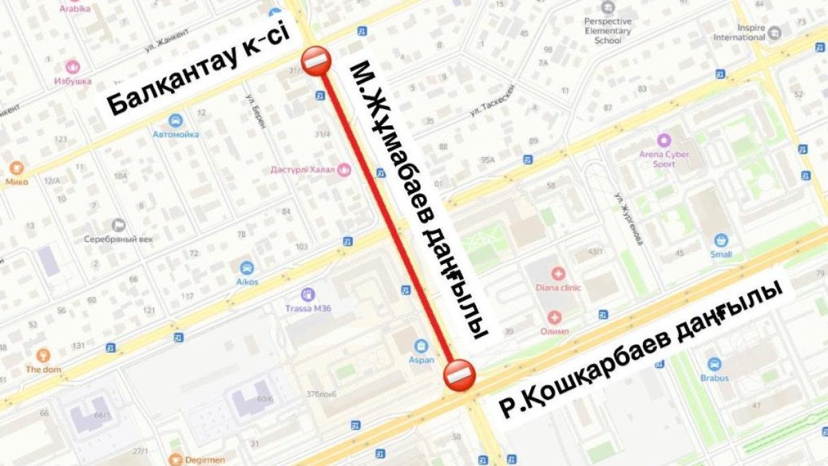 Астанада тағы бір көше бір аптаға жабылды