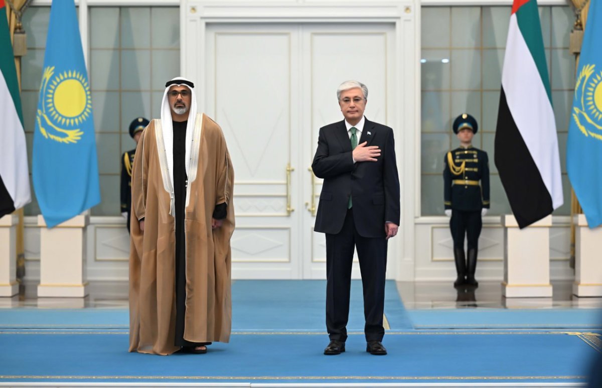 Ақордада Абу Дабидің Тақ мұрагері шейх Халед бен Мұхаммед бен Заид Әл Нахаянды салтанатты қарсы алу рәсімі өтті