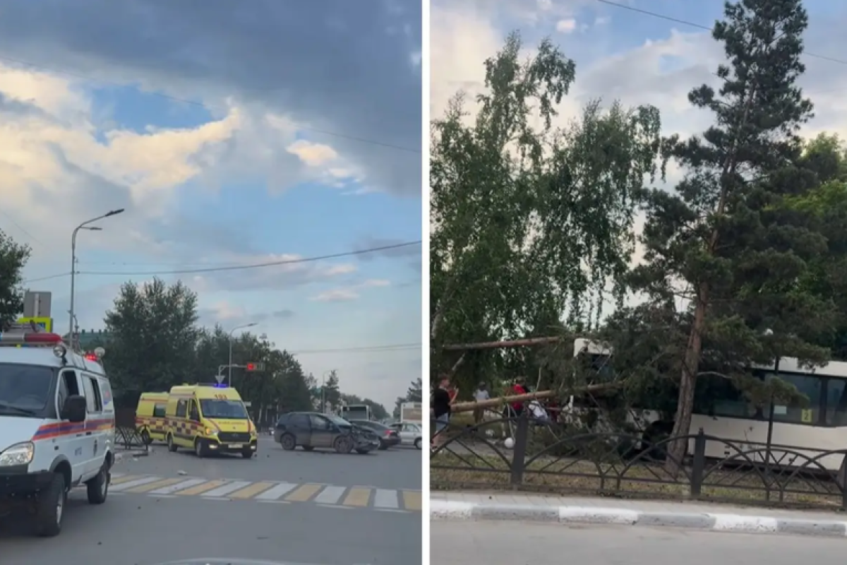 Автомобиль протаранил автобус в Костанае, пострадали три человека
