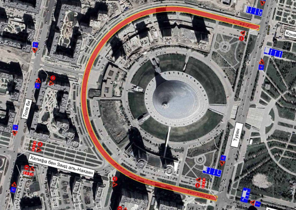 Проезд вокруг «Хан Шатыра» перекроют в Астане