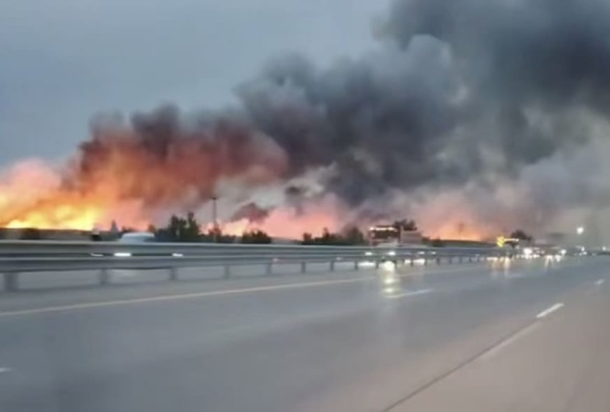 Из-за сильного пожара закрыта трасса Алматы—Усть-Каменогорск