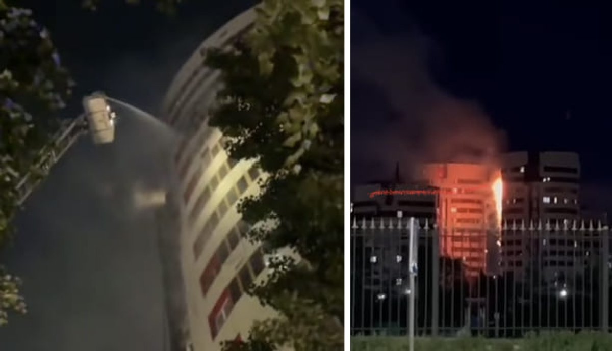 «Семь бочек» загорелись в Астане: пламя охватило 10 этажей