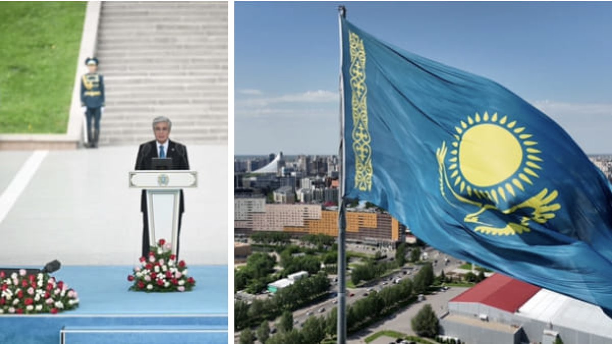 Токаев принял участие в церемонии поднятия Государственного флага