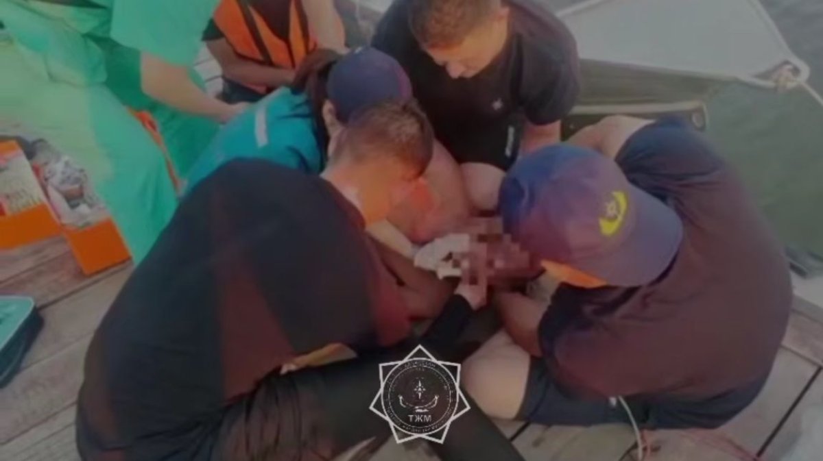 Жағажайда суға батып кете жаздады