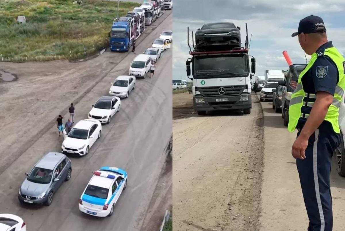 На границе с Россией скопились грузовики: полиция помогает водителям и регулирует движение