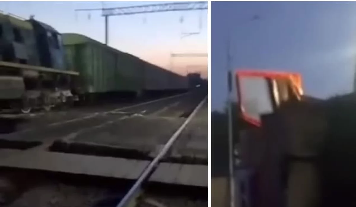 Грузовик столкнулся с тепловозом под Шымкентом