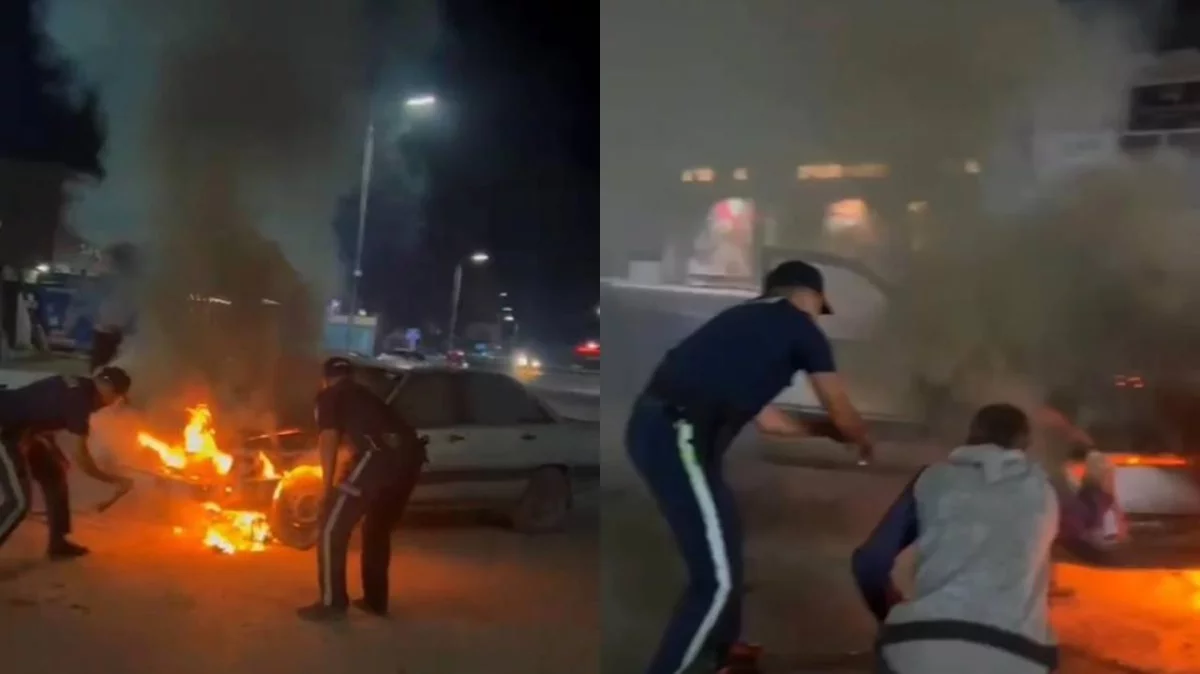 Полицейские предотвратили трагедию при возгорании автомобиля в Абайской области