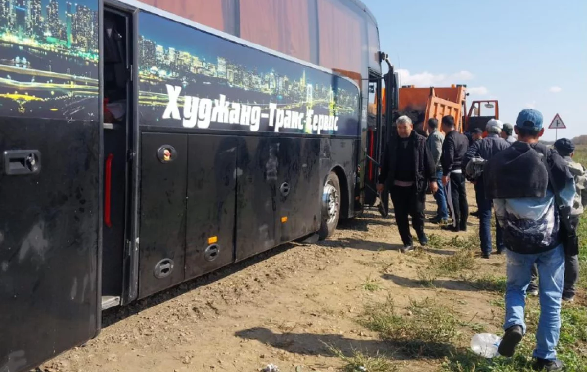 Автобус с иностранцами сломался на трассе в Костанайской области