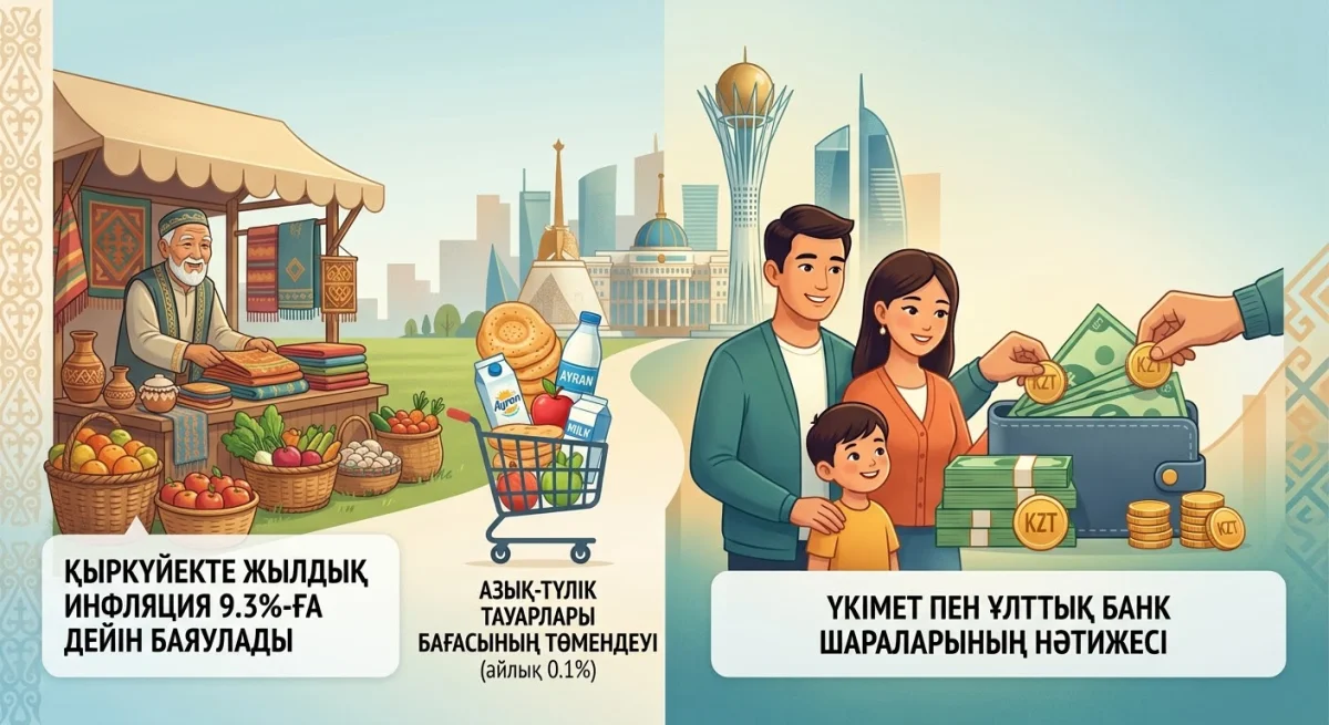 Қазақстанда жылдық инфляция қыркүйек айының қорытындысы бойынша 9,3%-ға дейін баяулады