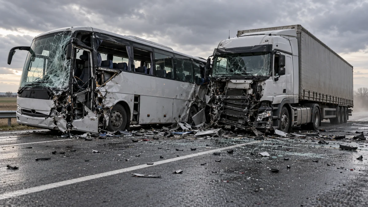 Не менее 12 человек погибли при столкновении автобуса с грузовиком
