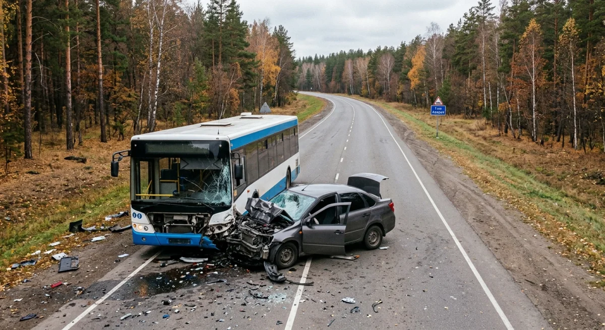 Семья погибла при столкновении с автобусом, двое детей выжили