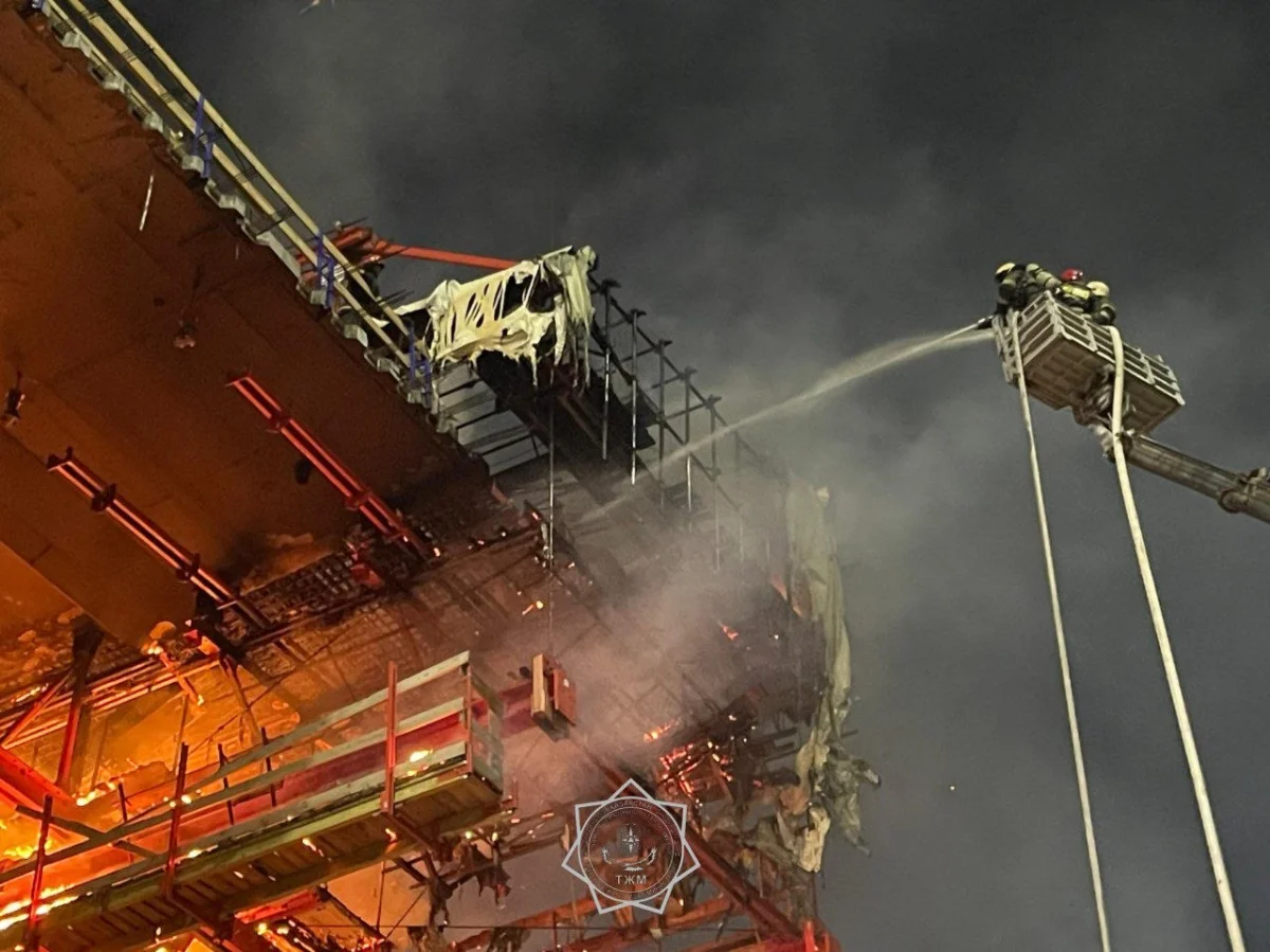 Строящийся мост вновь загорелся в Павлодаре